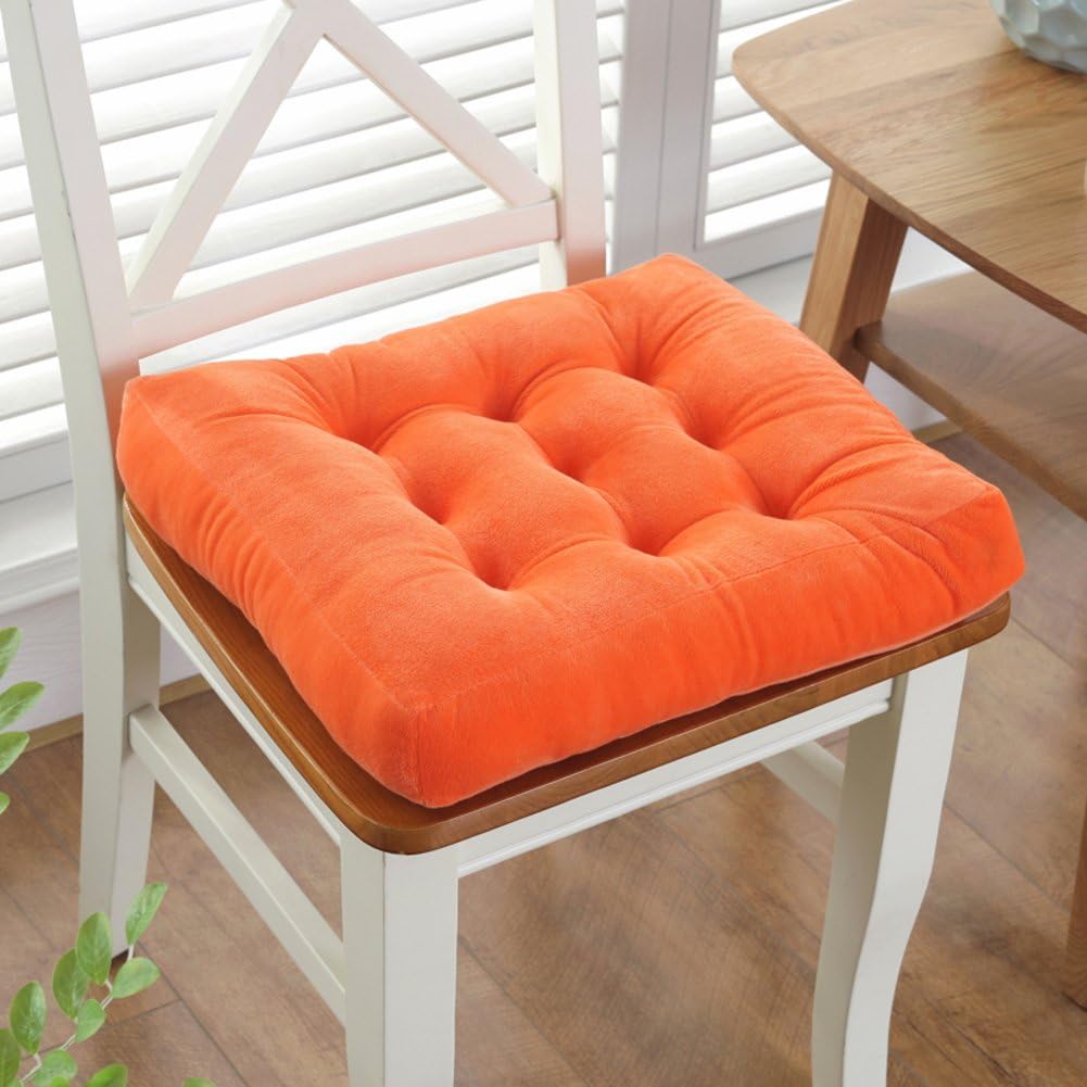 Square Chair Cushion Seat Pad,Velvet Thicken Chair Pad Non Slip Patio Seat Cushion Solid Color Office Dining Chair Stool Cushion