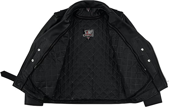 BTR BORN TO RACE Men's Motorcycle Brando Leather Jacket 100