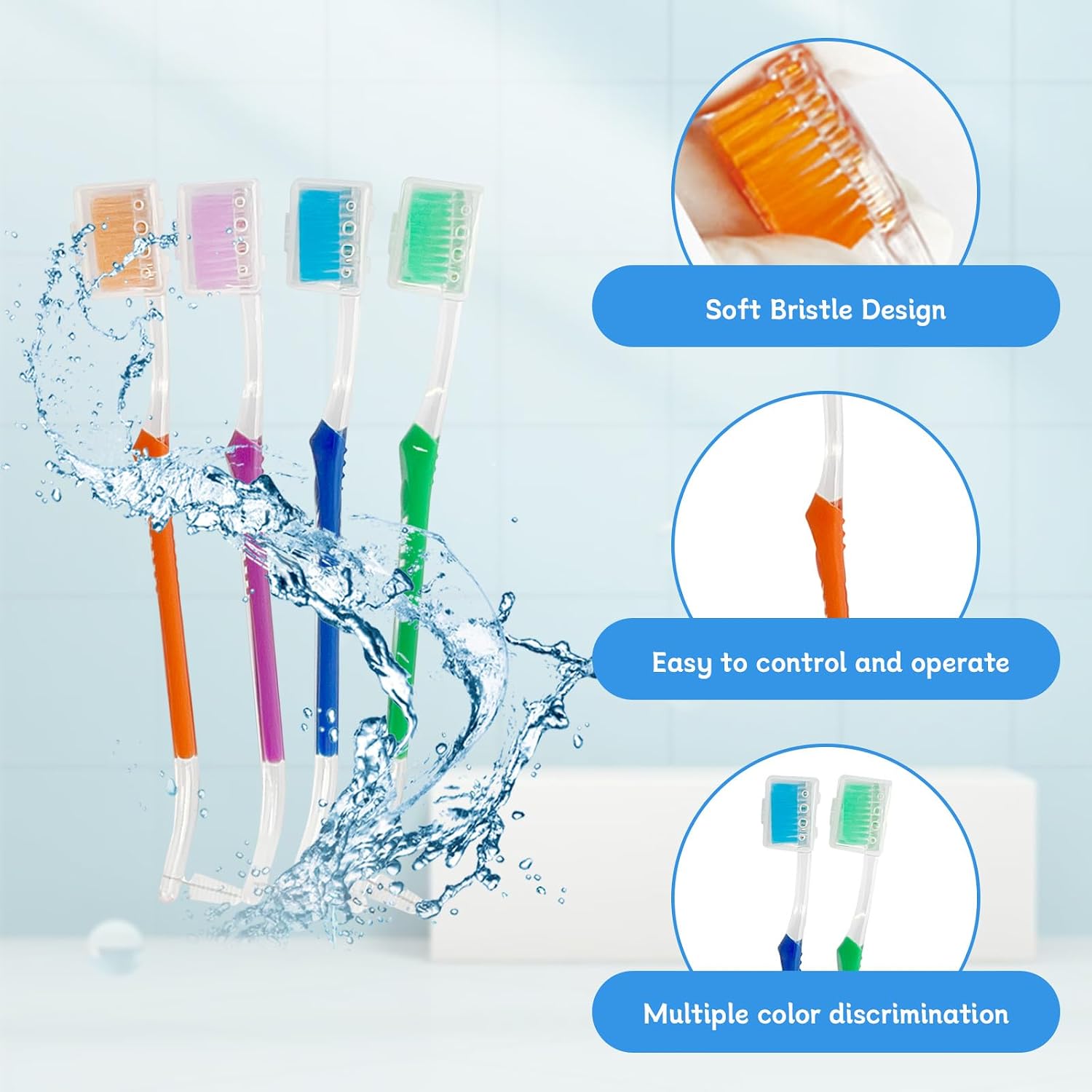 4-Pack Orthodontic Toothbrushes with Double-Ended Design – V-Trim Brush and Interspace Brush for Effective Braces Cleaning, Multi-Colored Set for Oral Dental Care image 5