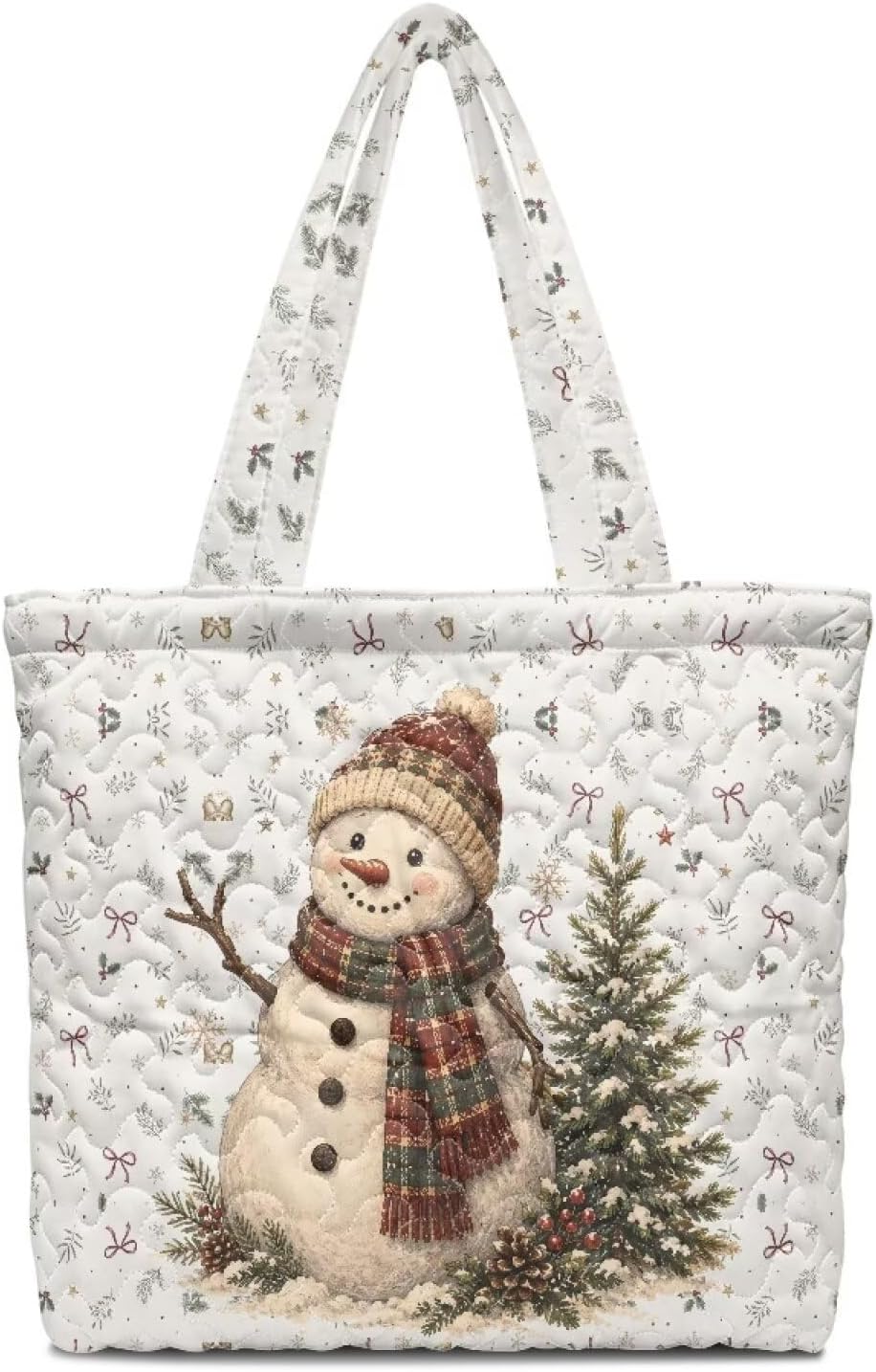 Christmas Quilted Tote Bag for Women