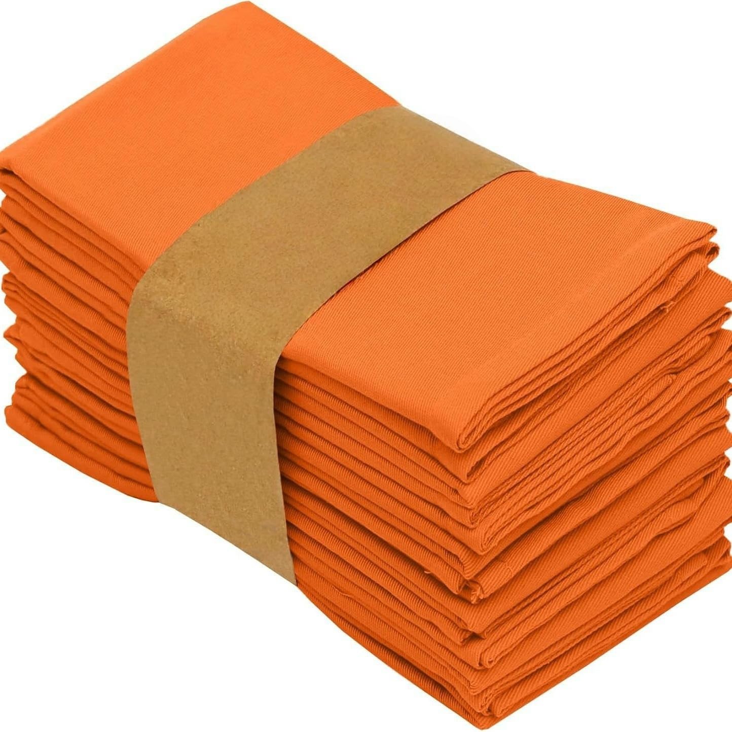 Serviette de table en tissu coton orange 45x45 cm lot de 10