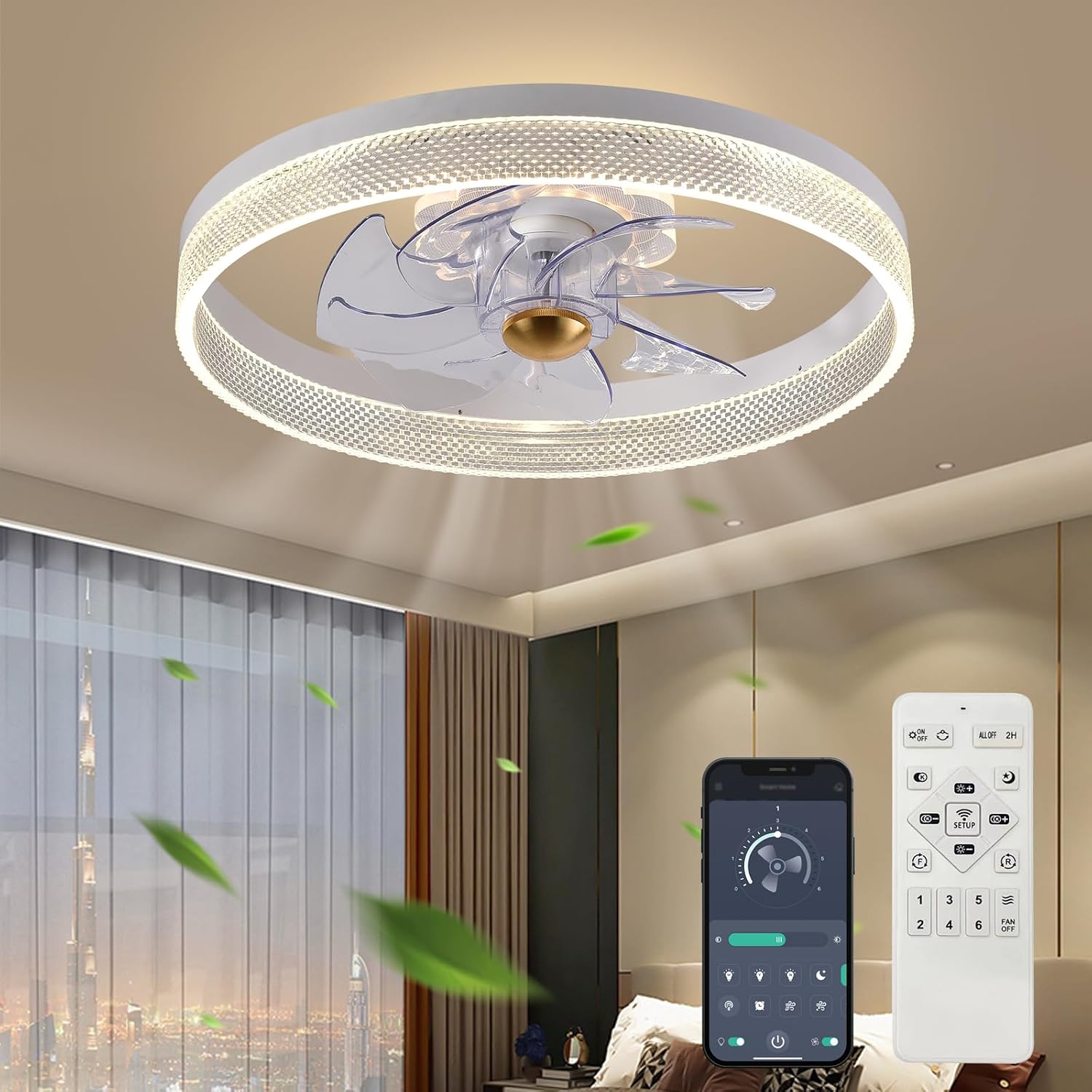 Fszdorj F093 Ceiling Fan with remote and app control