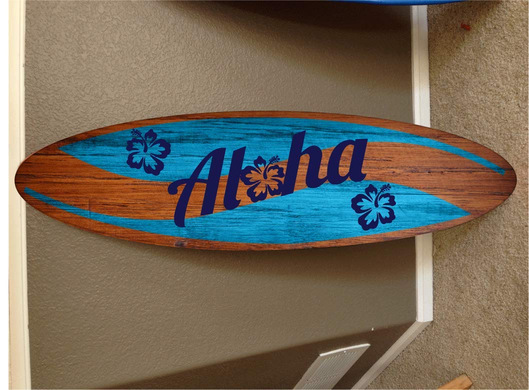 5' wall hanging surf board surfboard decor hawaiian beach