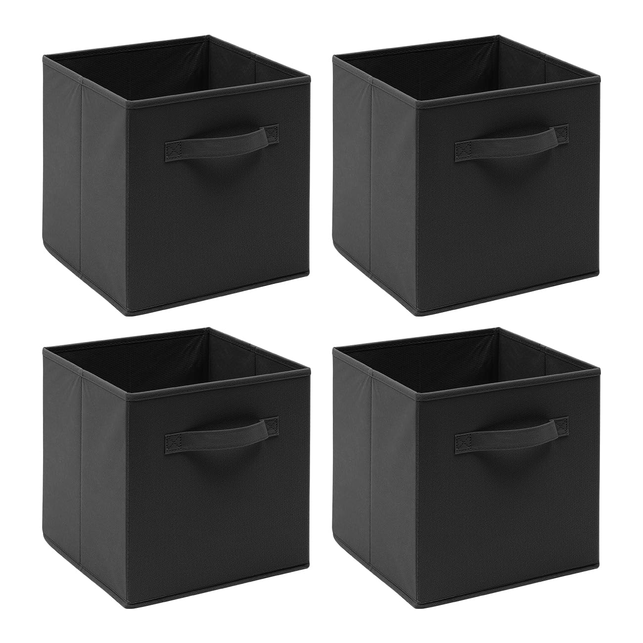 Homullel Foldable Storage Cube Boxes Set of 4, Storage Unit Box with Handle, Collapsible Storage Bins Organiser for Shelf Closet Organization