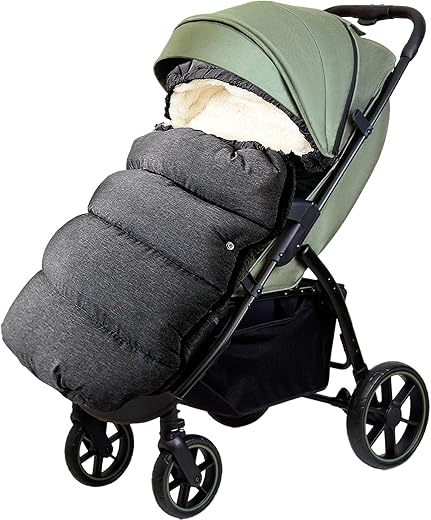 Universal Fusssack Winter Baby Kinderwagen, Baby Fußsack Kinderwagen Winter, Fußsack Buggy, Kinder Winterfußsack, Babyfußsack für Kinderwagen Sportsitz Babyschale, Verdicktes Design, Dunkelgrau