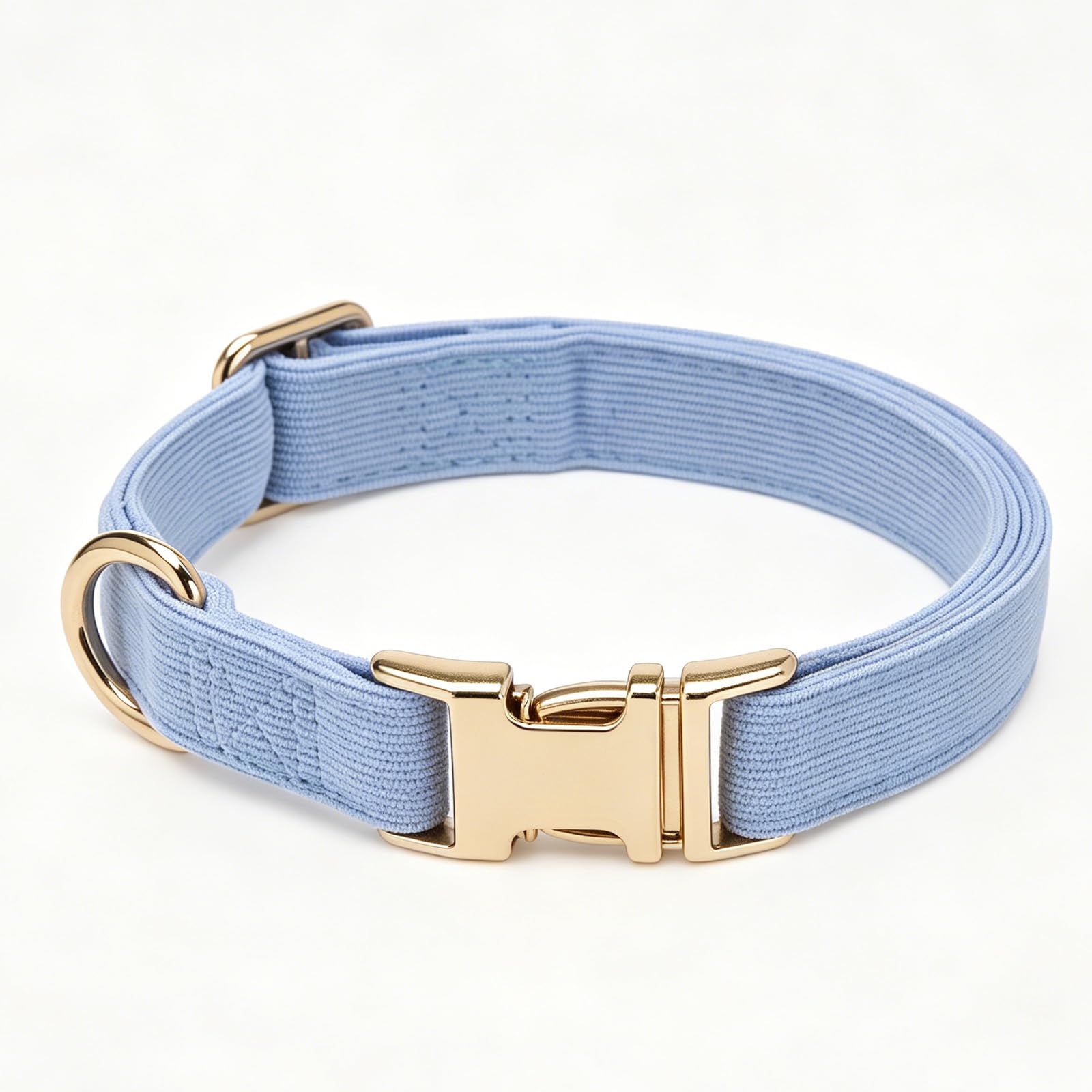 Petiry Baby Blue Corduroy Dog Collar with Metal Buckle, Adjustable Soft Comfortable Pet Collar for Small Dogs Neck 25-38cm,Durable Everyday Puppy Collar โ image 1