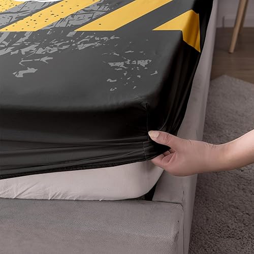 Miniatura 4 de AILONEN Juego de sábanas bajeras de caricaturas de Monster Truck tamaño individual XL, sábanas de vehículos de construcción, juego de sábanas de 3