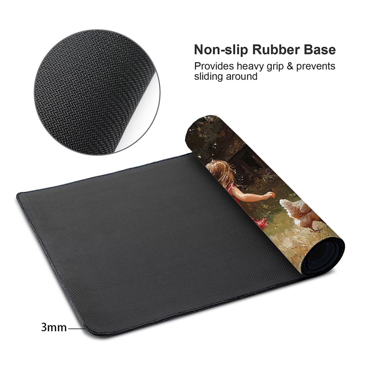 Tappetino per Mouse XXL 1200 x 600 mm Tappetino Mouse Gaming Grande, Mousepad con Base in Gomma Antiscivolo, Tappeto per Tavolo da Gaming per Mouse e Tastiera, Accessori PC (Ragazza fattoria) H-646
