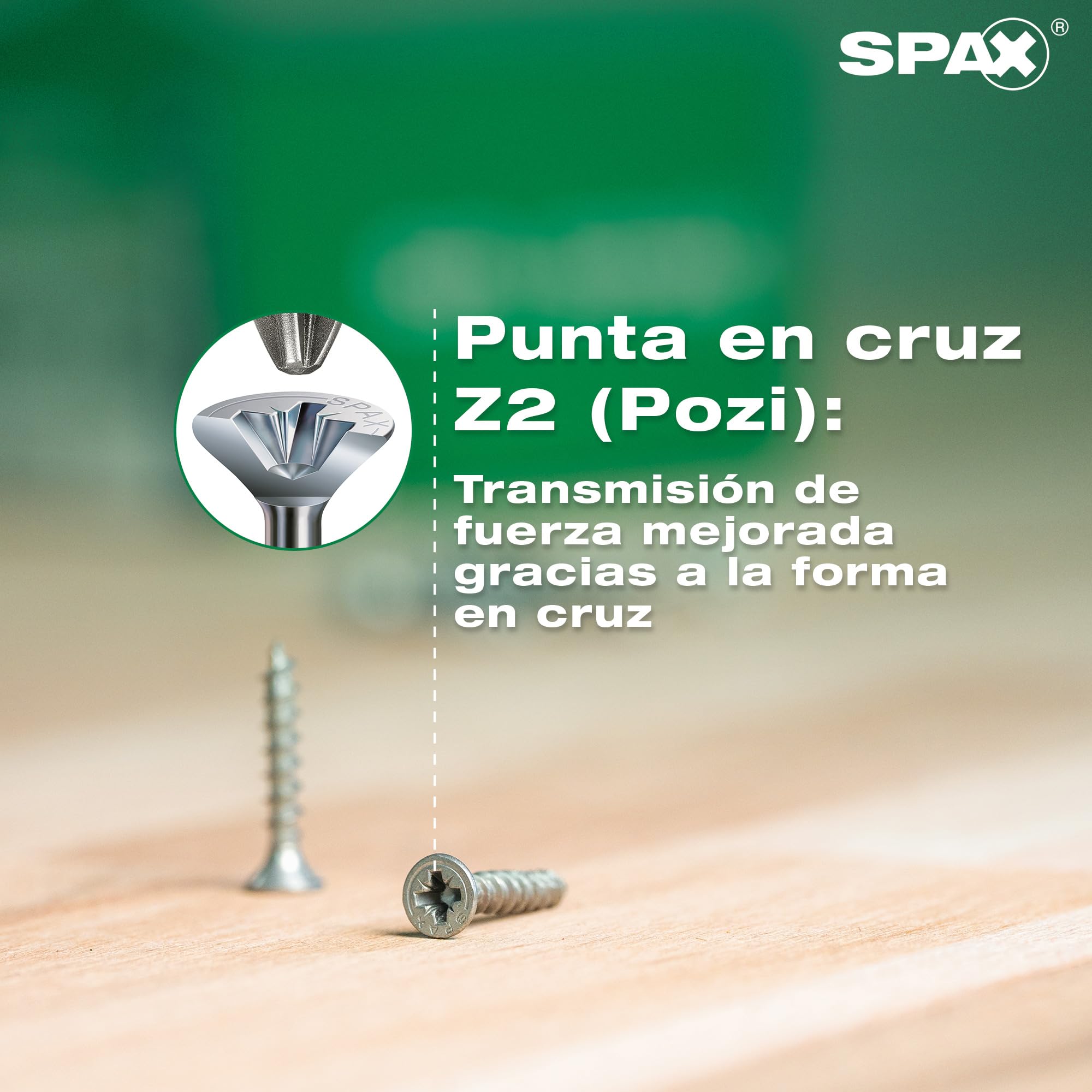 SPAX Tornillo Universal 4 x 50 mm, Z2, 360 pzas., Cabeza Avellanada, WIROX | Tornillos para madera con rosca completa, punta 4CUT y perfil ondulado para un atornillado rápido sin taladrado previo