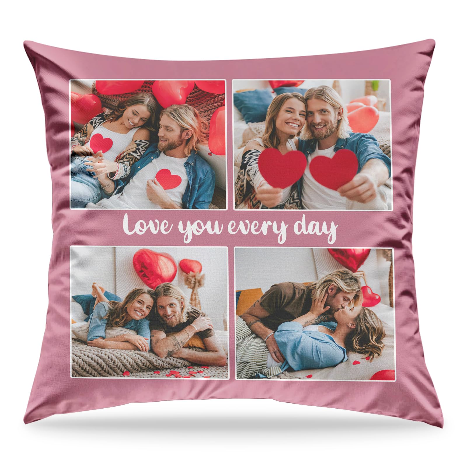 LOJISER Personalised Gifts for Couple Family, Custom Pillow for Women Men, Personalised Photo Gifts, Customised Pillow with Photo for Husband, Wife, Family, Sisters