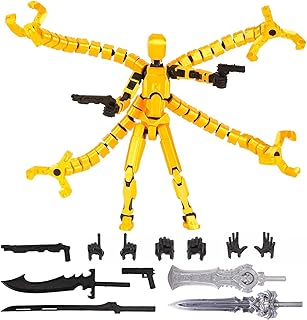 T13 Action Figure Assembly Completed, Upgraded 3D Printed T13 Action Figure, The Dummy 13 is Very Suitable for Office Desks and Birthday Cake Decorations (Yellow)