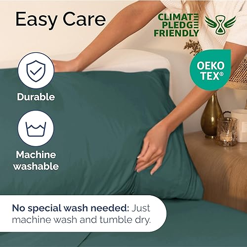 Vista 1666 de Juego de sábanas de 4 piezas tamaño king, extrasuaves, transpirables y refrescantes con esquinas profundas, sábanas de fácil ajuste y sin arrugas
