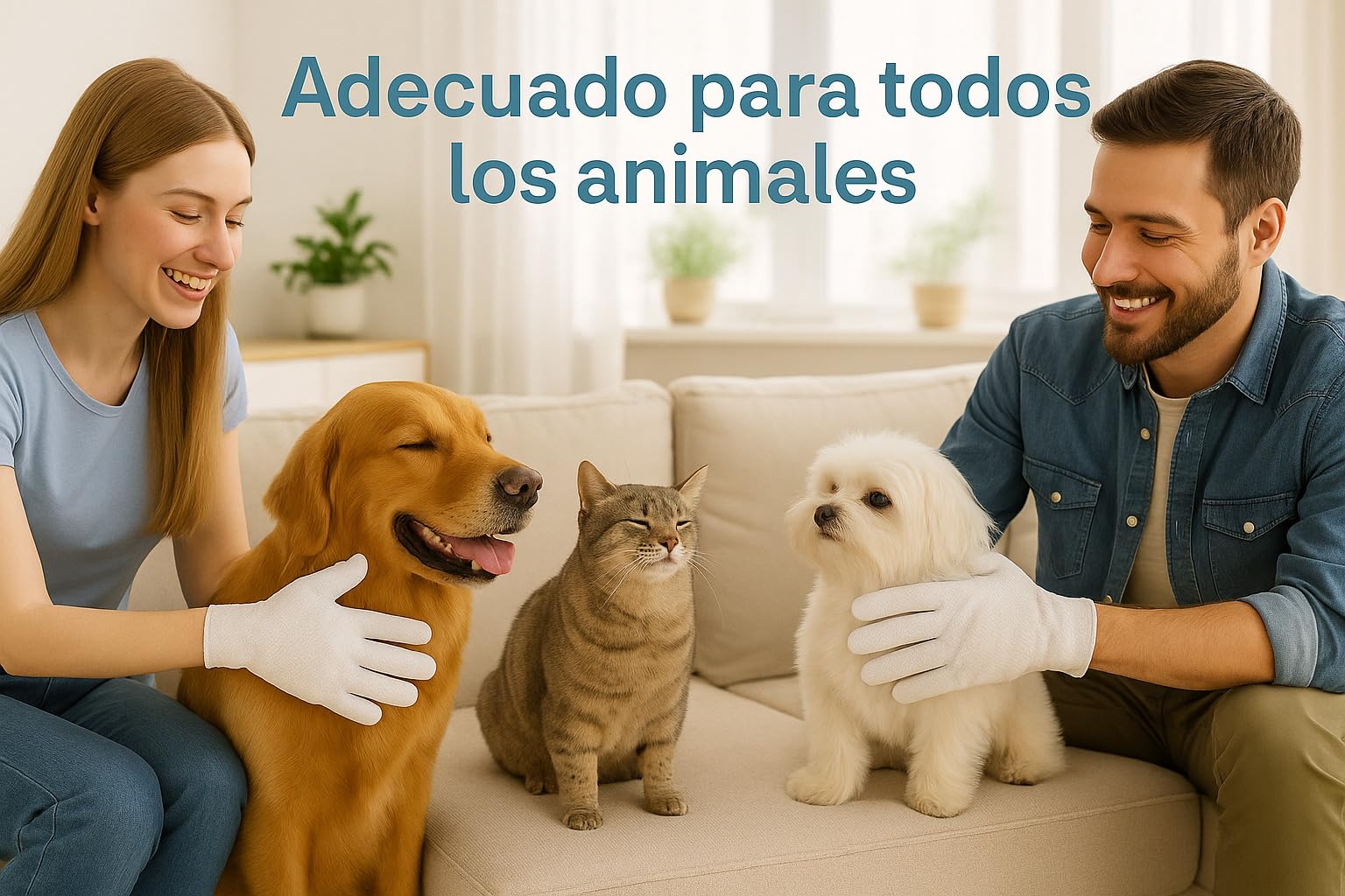 Guantes de aseo desechables para perros, gatos y mascotas – Paquete de 12 | Guantes de lavado hipoalergénicos sin enjuague con aloe y jojoba | Limpian, desodorizan | Sin fragancia – forma de la mano