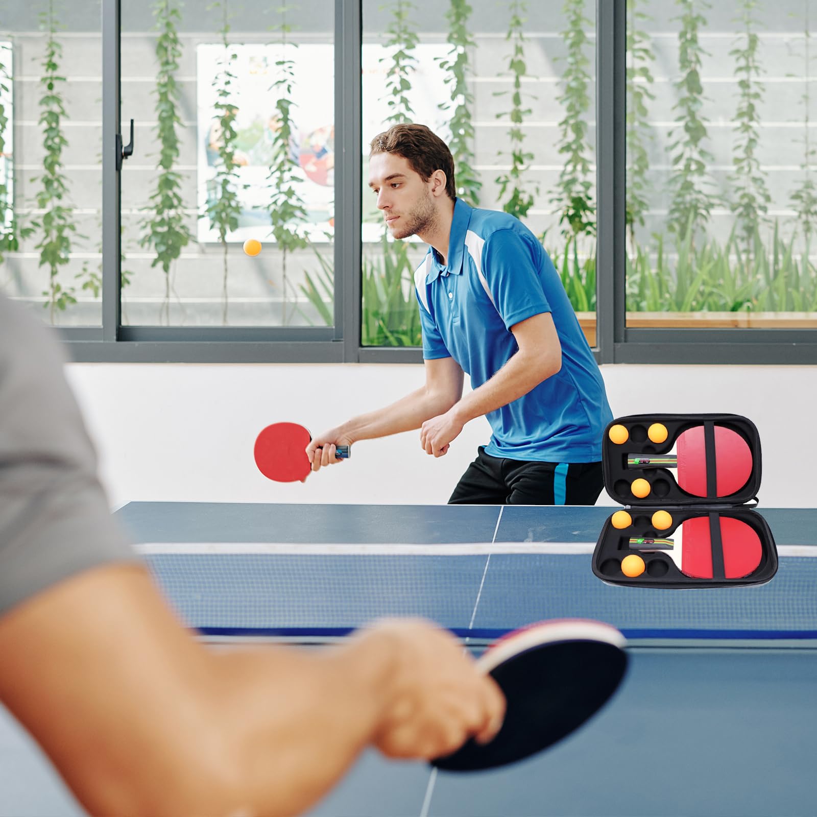 Cover per Racchetta da Ping Pong Eco Rival, Smavles Custodia per Racchetta da Ping Pong, Adatto per 2 Racchette e Palline (Solo Custodia)