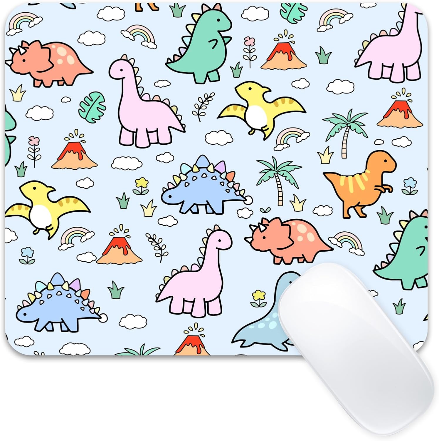 Small Mouse Pad Cute Kawaii Girly Mousepad Women Girls, Dinosaur
