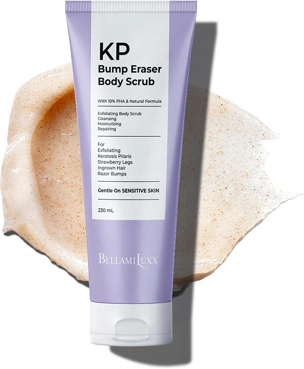 KP Bump Eraser Body Scrub: Exfoliating Keratosis Pilaris, Strawberry Skin Treatment - Smooths Rough, Bumpy, Dry Skin on Arms, Legs, Buttocks - KP Scrub Wash Helps Reduce Ingrown Hair Bumps