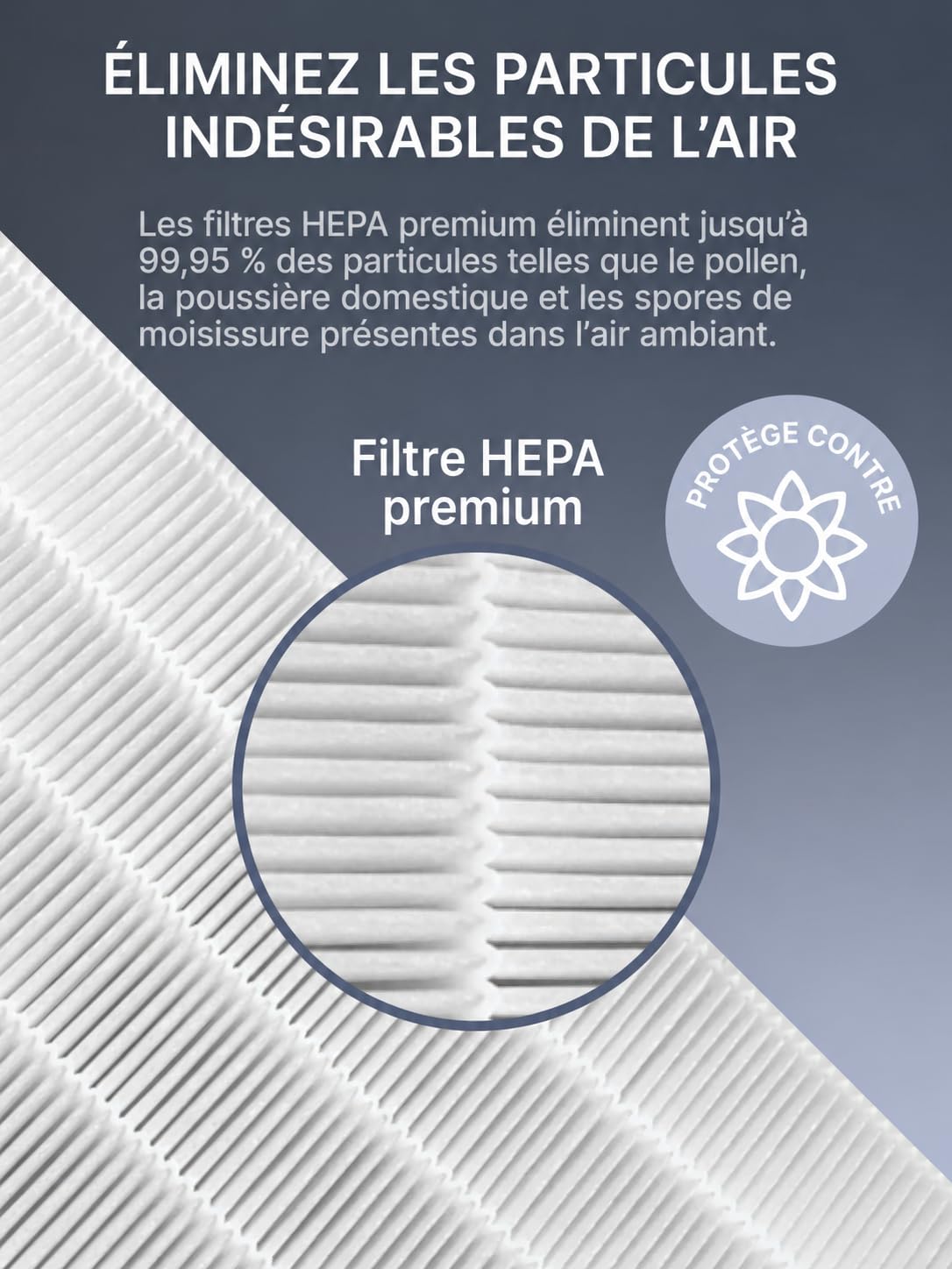Comedes Filtre compatible avec le purificateur d'air Philips AC2889, AC2887, AC2882, AC3829 | Filtre HEPA et Filtre à charbon actif | utilisable pour remplacer Philips FY2422/30 et FY2420/30