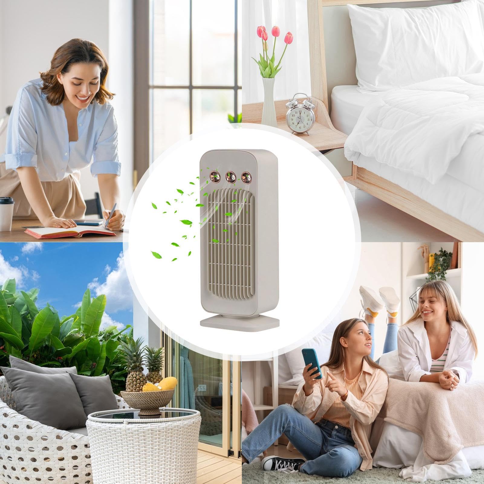 Générique Ventilatore Portatile Raffreddatore Ad Aria Doppio Motore Oscillante | Ventilatore Ad Acqua Portatile Per Camera Da Letto Per Casa Ufficio Camera Da Letto Soggiorno Esterno Sport