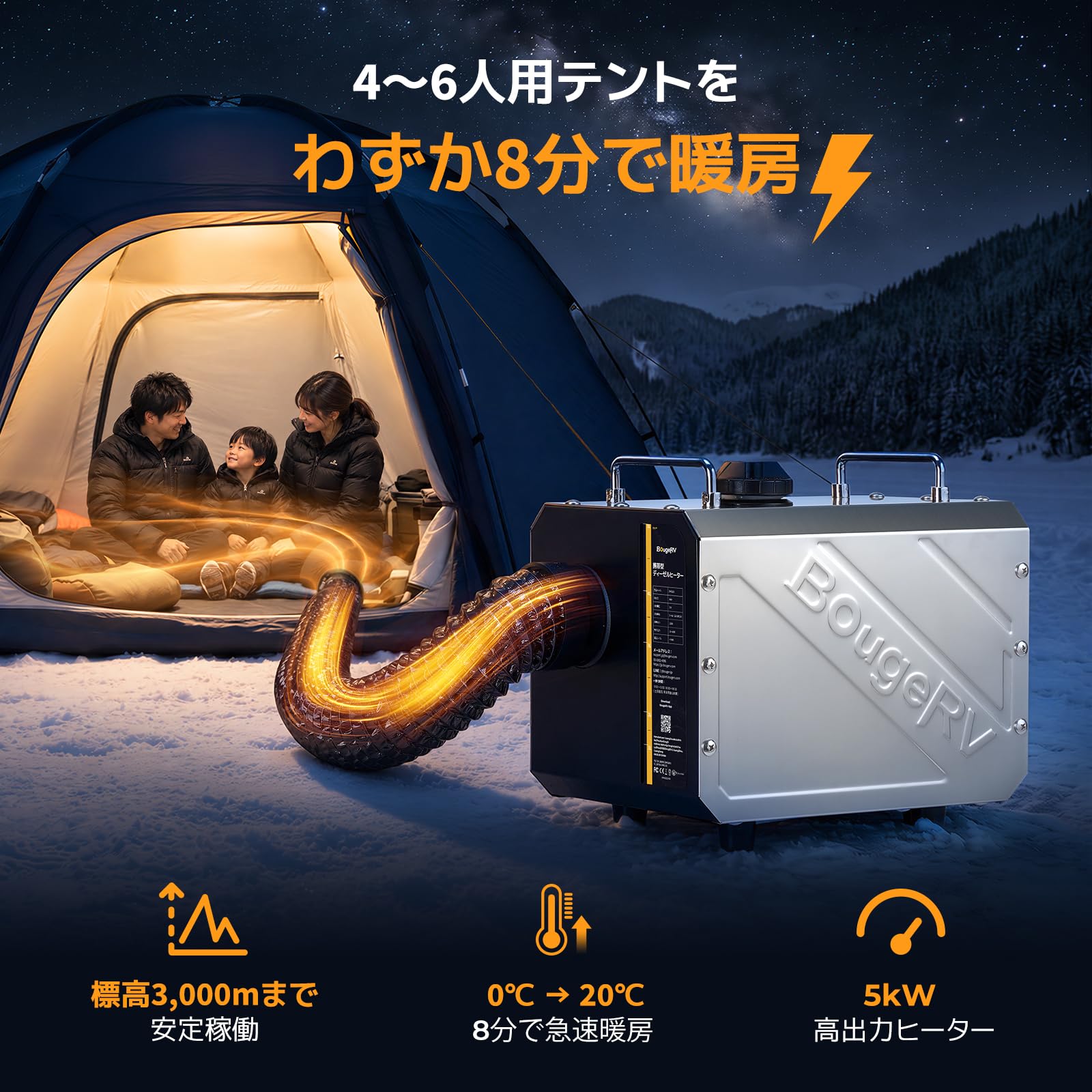 Amazon.co.jp: 【工具不要 わずか 1 分で本体組立】BougeRV 一体型 FF