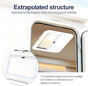 Roof Hatch Window, Aluminum Alloy LED Skylight for Motorhomes, Caravans, Trailers, Boats with Nets and Sunshade, 700x500mm