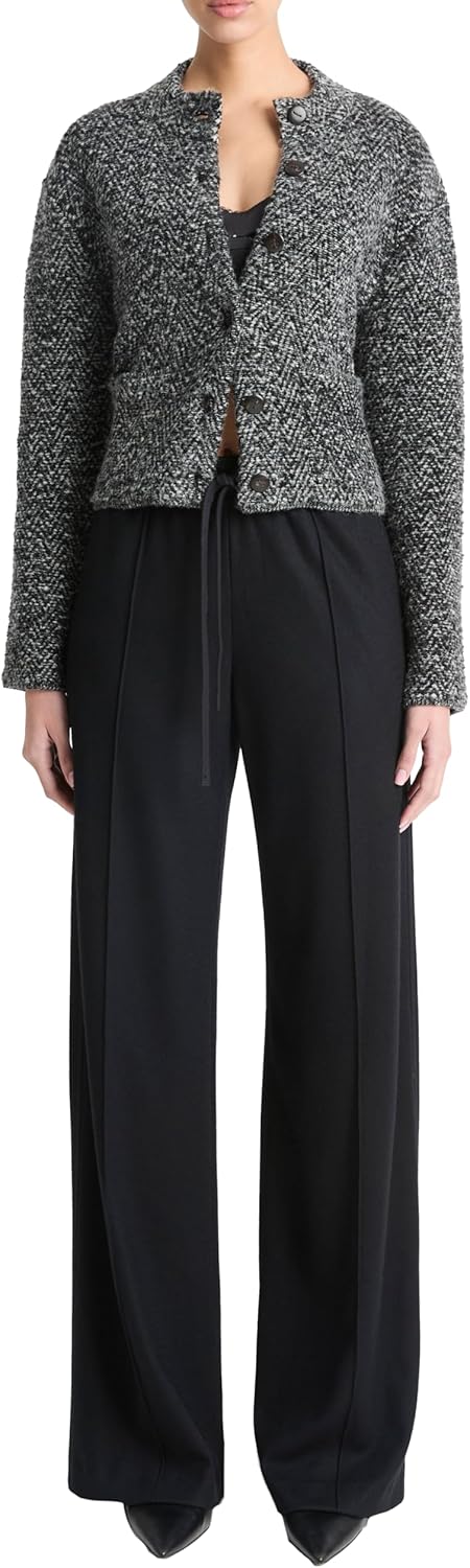 Vince womens Herringbone Textured Cardi Jacket