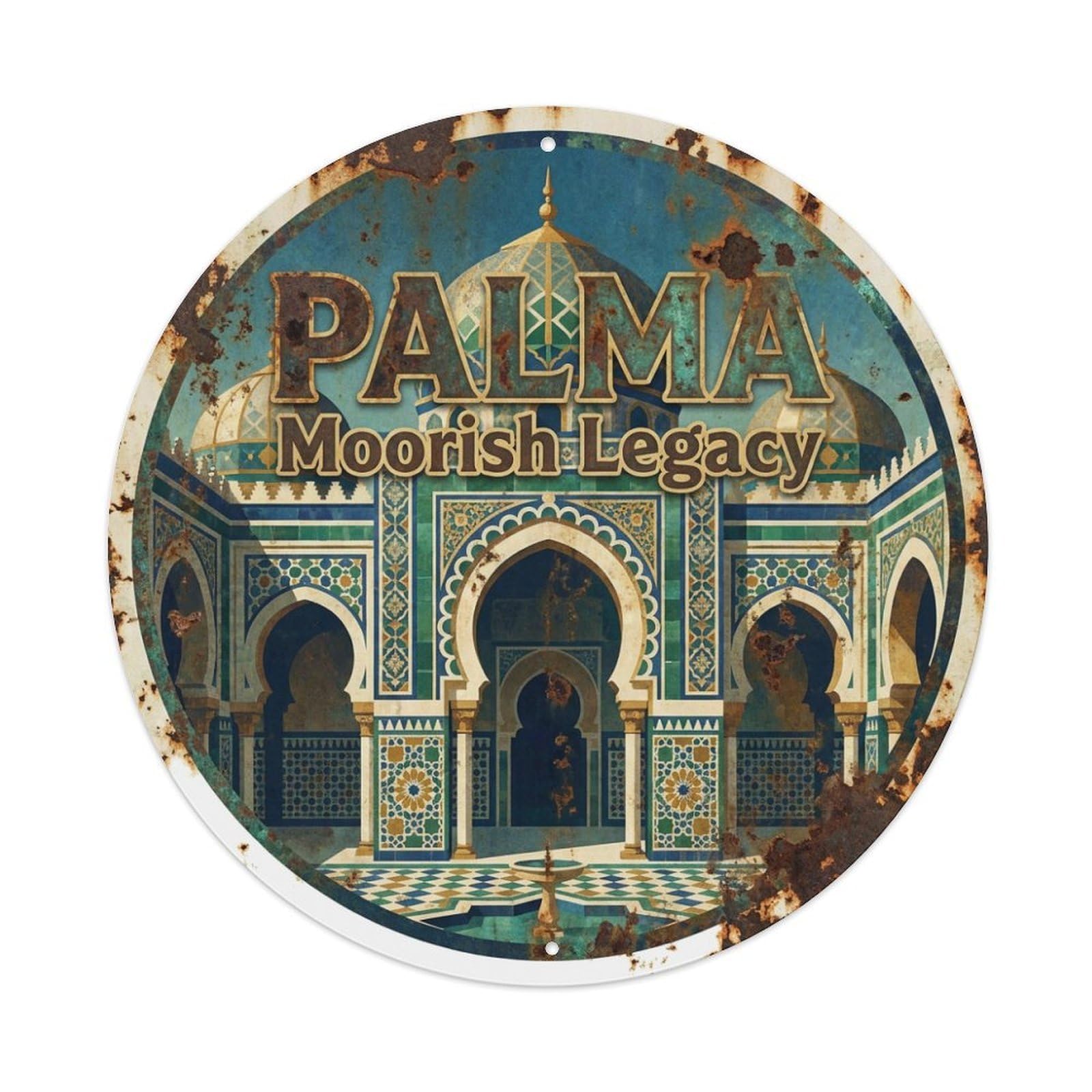 Tgrcjimh Style Metal Tin Sign Vintage Travel Palma Spain Badge