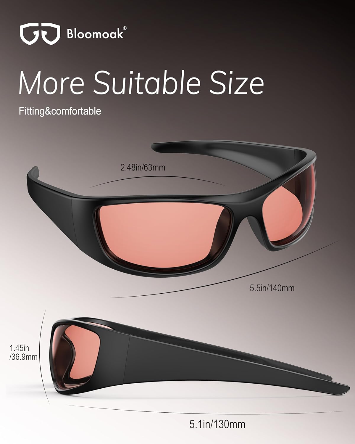 Bloomoak 99% Blue Light Blocking Glasses,Nighttime Sleep,Fully Wraparound Your Eyes with No Leaks for Side Glare/Dry Eyes - Image 6