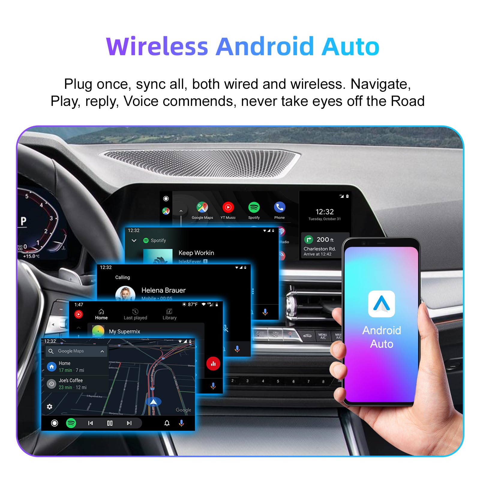 Kit rétrofit Décodeur Carplay sans fil Android Auto pour BMW EVO MGU ID5/6