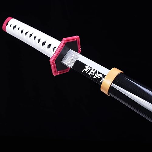 Vista 33 de ziqing Espada para cosplay de Demon Slayer hecha a mano, Katana de 31 pulgadas con múltiples estilos para elegir Tanjiro Kagura-31 pulgadas