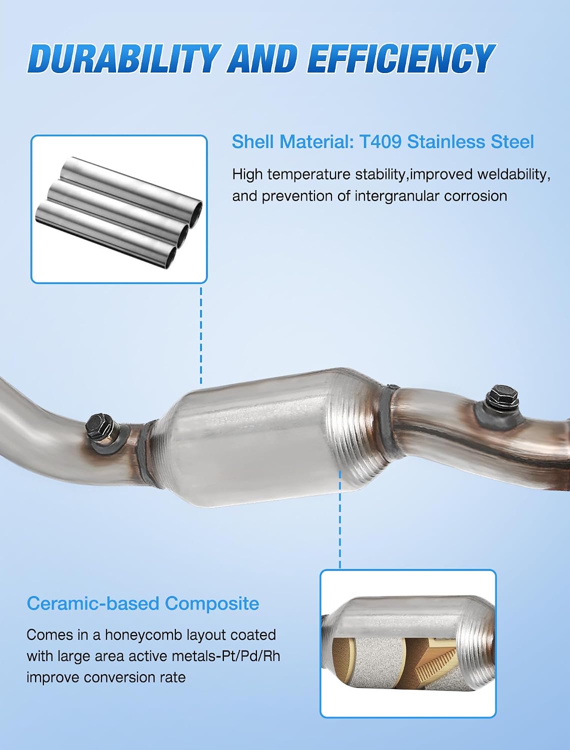 Nilight Catalytic Converter for Ford F250 F350 F450 F550 Super Duty 2005 2006 2007(EPA Standard)