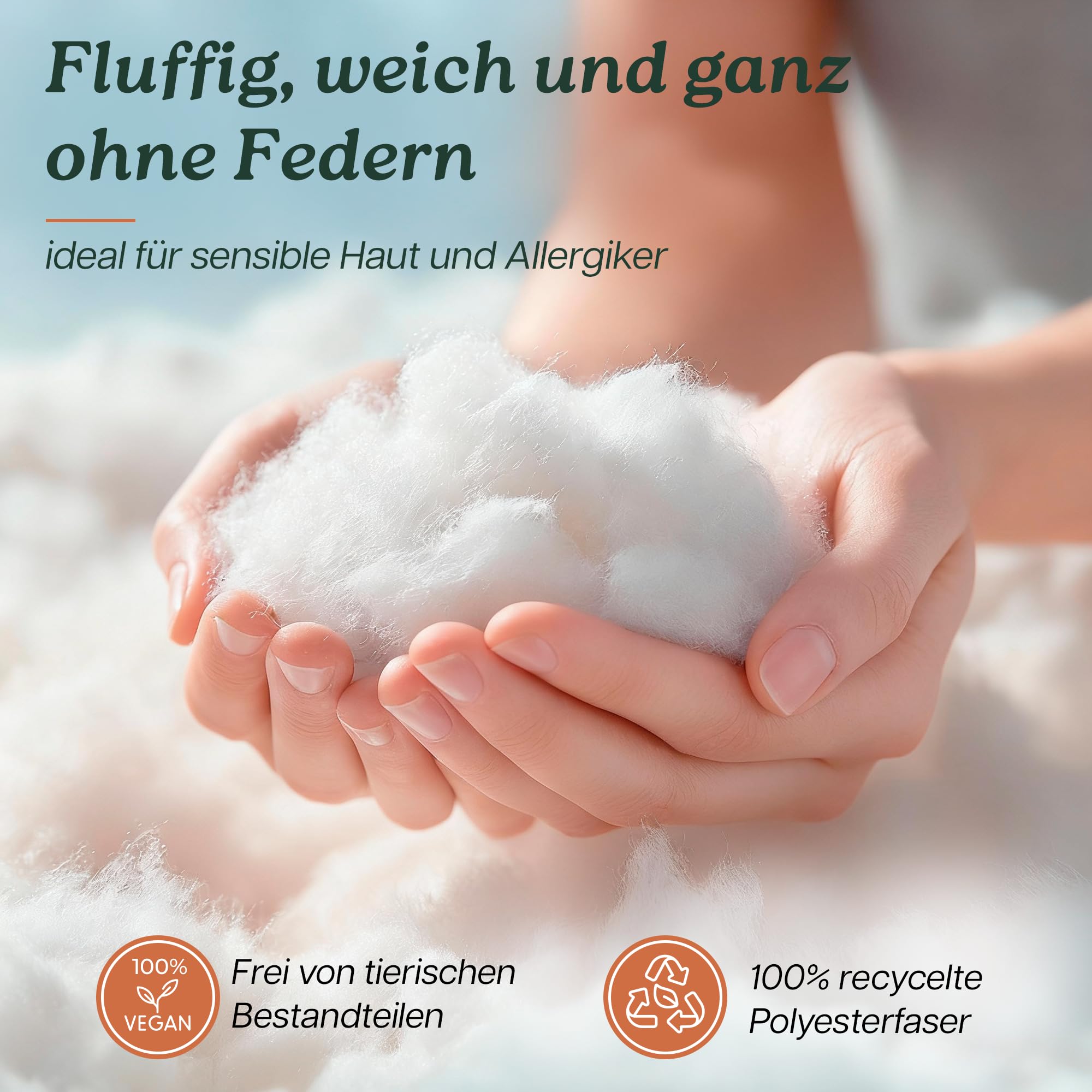 Allergiker Bettdecke 135x200, Ganzjahresdecke, Oeko-Tex, Dermatest sehr gut, Temperaturregulierende, Atmungsaktive Premium Duvet, Waschbar bei 60°C