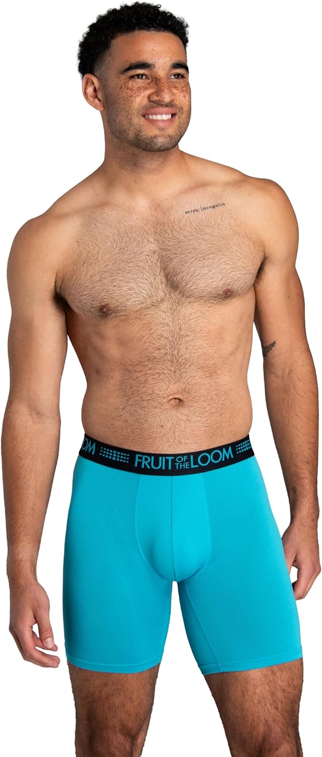 Fruit of the Loom mens Men's Breathable Boxer Briefs, Moisture Wicking Underwear, Assorted Color Multipacks - Image 4