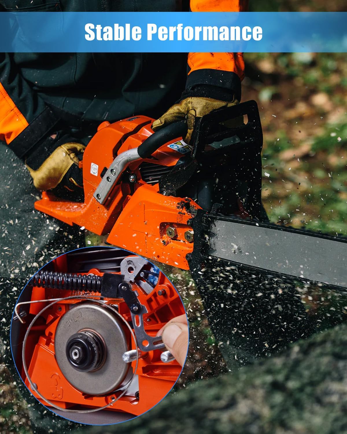 Chainsaw Chain Brake Assembly with Bar Nuts Fit for Echo CS-370 CS-400 CS-370ES CS-420 CS-420ES Chainsaw Replace P021017220 C032000281 C032000280