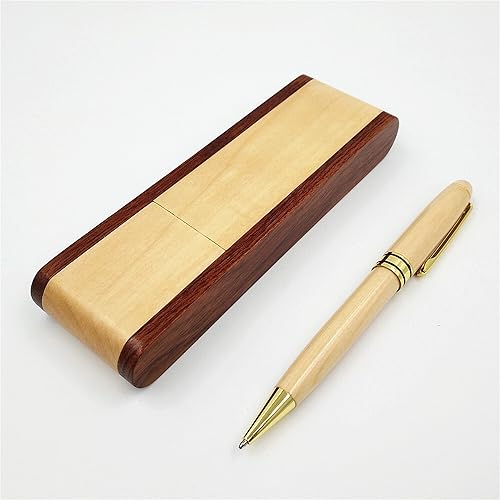 Miniatura 4 de Bolígrafos de madera minimalistas de lujo, bolígrafos únicos hechos a mano para hombres, juego de bolígrafos antiguos de caballeros con estuche para