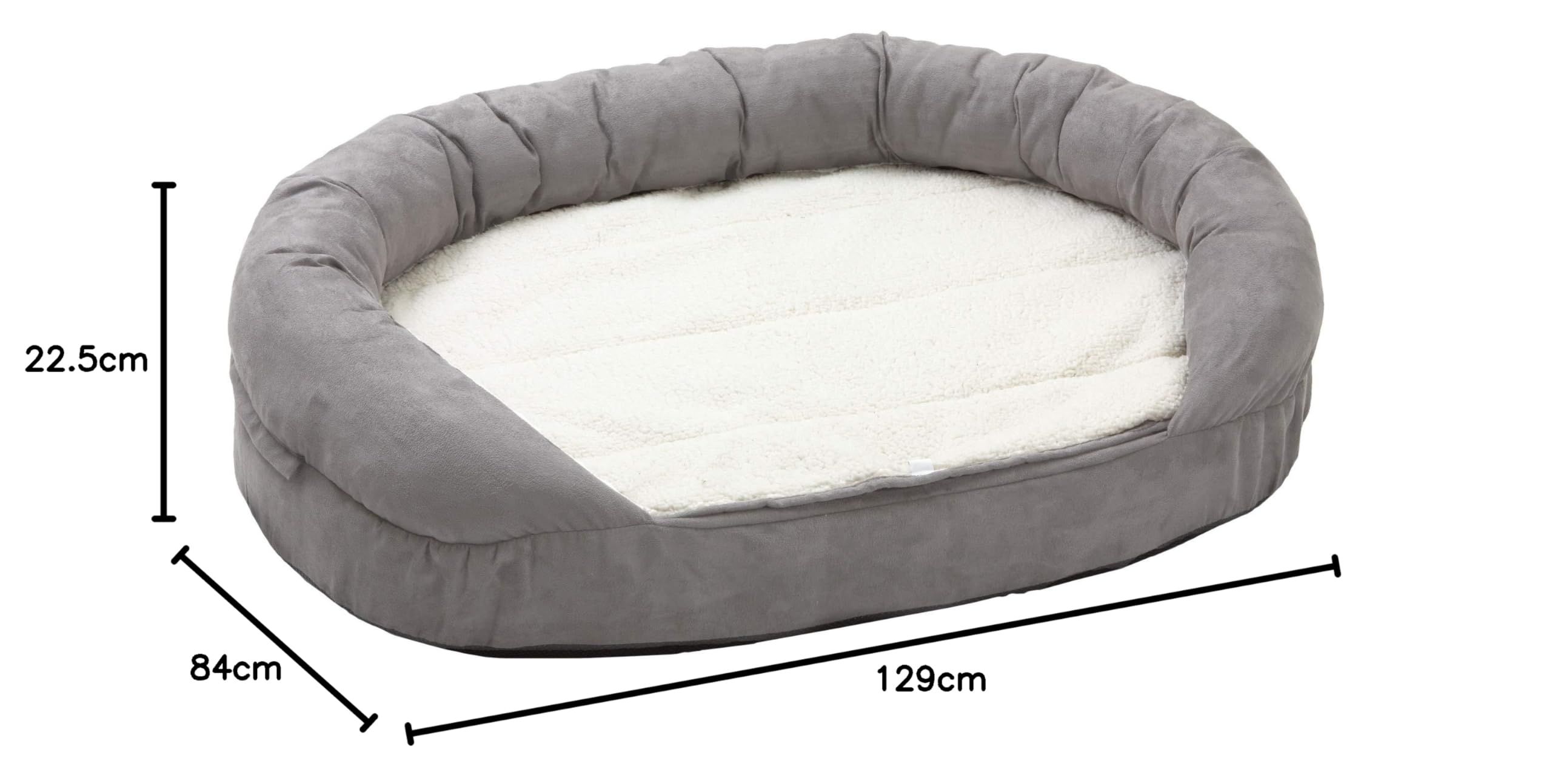 Cuccia Per Cani Ovale Karlie Doc Bed - Lavabile A 95°C, Ideale Per Cani Malati, Grigio/nero - Foto 5
