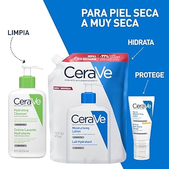 CeraVe Hydrating Lotion & Refill, 32 oz — Hydrates the face and body, strengthens the skin barrier and provides softness thanks to hyaluronic acid, 3 essential ceramides and MVE technology.
