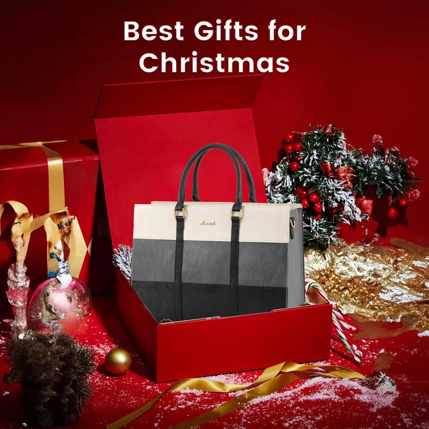 LOVEVOOK Laptop Bag for Women, 15.6 Inch Laptop Tote Bag, Vintage Leather Work Bags for Women, Waterproof Computer bag with Clutch Purse, Large Capacity Briefcase, Business Office Bag - Image 8