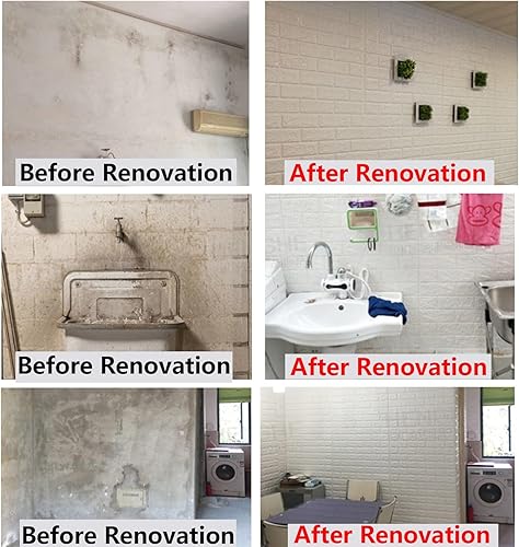 Miniatura 4 de 10 paneles de pared 3D para despegar y pegar, papel tapiz autoadhesivo de ladrillo de espuma, papel tapiz para pared de baño, impermeable, espuma de