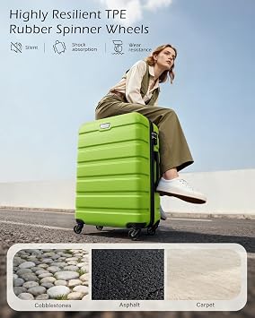 COOLIFE 3 Piece Luggage Set for Family,ABS+PC, Lightweight Durable Suitcase