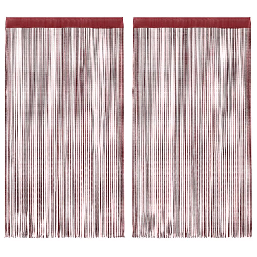 Rideau en fils 2 pcs 100 x 250 cm Bordeaux