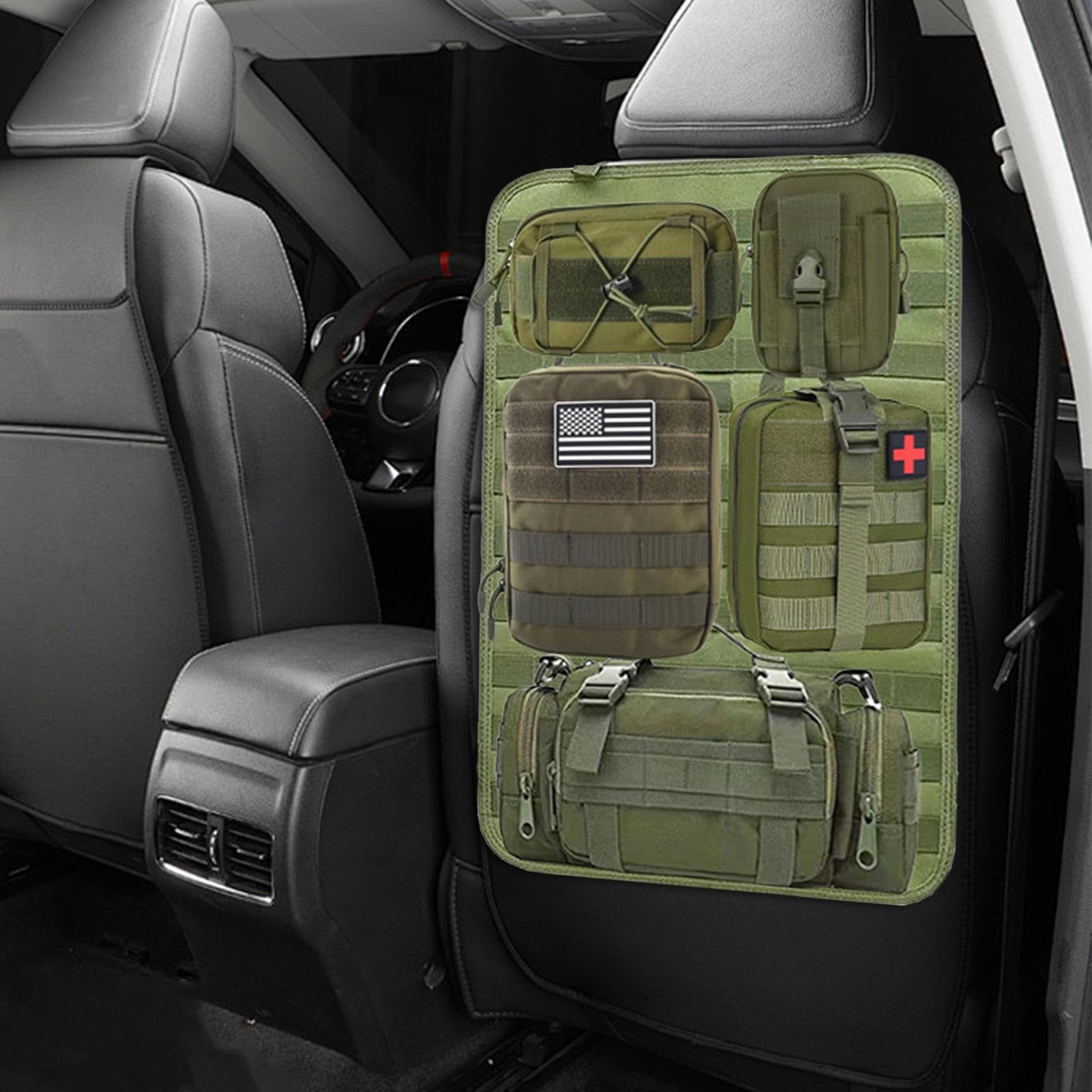 Organizzatore di auto sul sedile, organizzatore del sedile posteriore per | di fibbia regolabile in nylon 600D, da viaggio multifunzionale per SUV per auto, cami