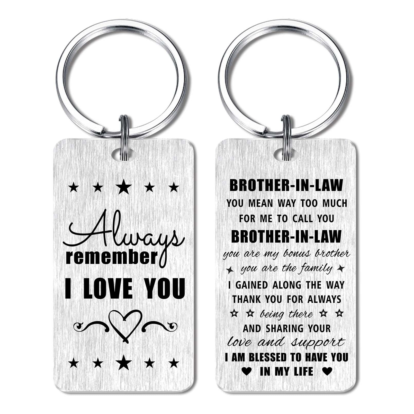 Gezxin Valentines Day Gifts for Brother- Unbiological Brother-In-Law Father's Day Birthday Easter Keychain from Sister