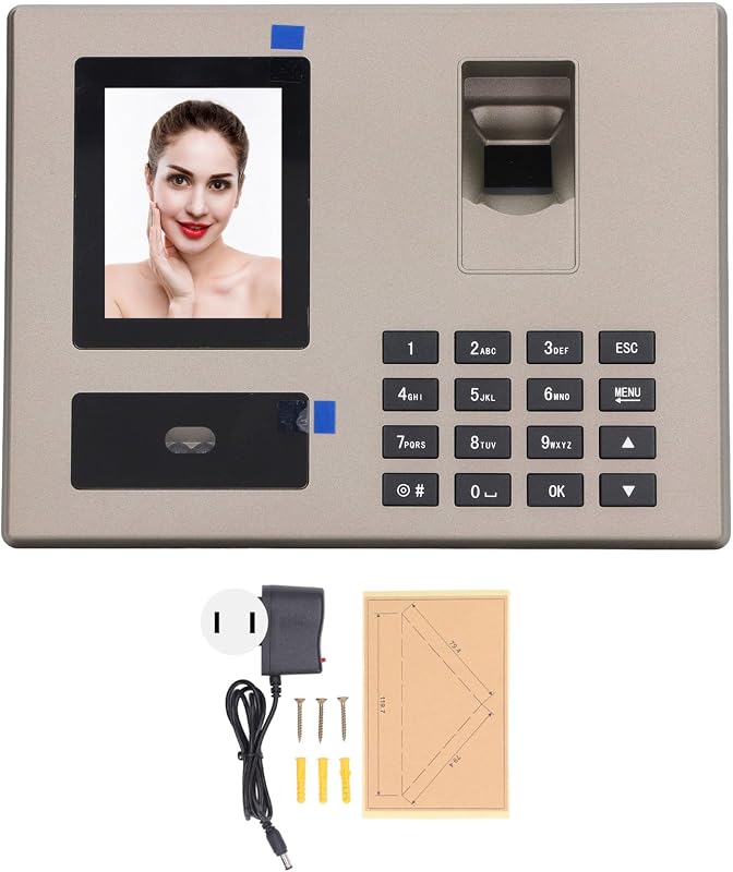 Employee Attendance Machine, Fingerprint Time Clocks for Employees Small Business with Face Recognition,Finger Scan,Password, Auto Calculate Working Hours (US Plug)