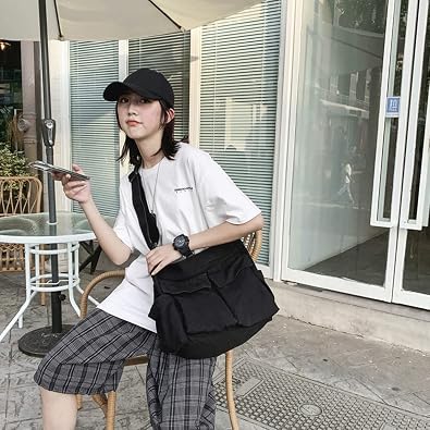 GAXOS Cute Messenger Bag for School Vintage Canvas Crossbody Women