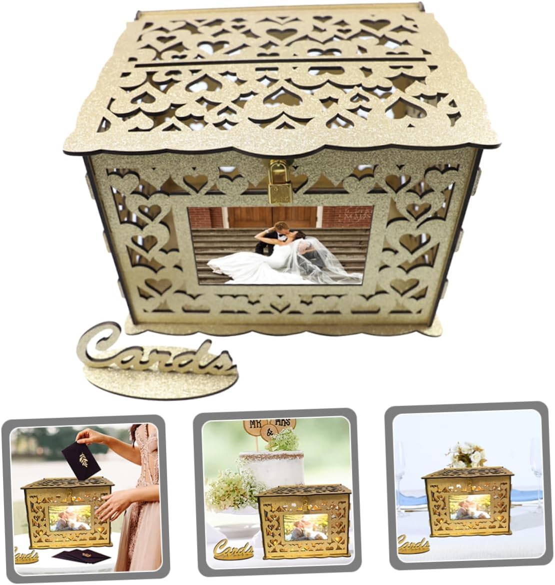 1set Hollow Card Box for Weddings Graduations and Events Elegant Greeting Card Container Smooth Finish Keepsake Storage for Envelopes and Messages