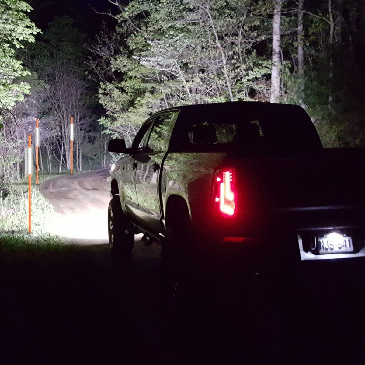 FiberMarker 100pack 48 Inch Reflective Driveway Markers, Safety Signs for Easy Visibility at Night 1/4 Inch Diameter Orange