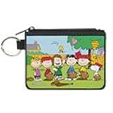 Peanuts Wallet, Coin Purse, Peanuts Gang Backyard Baseball Group Pose, Canvas