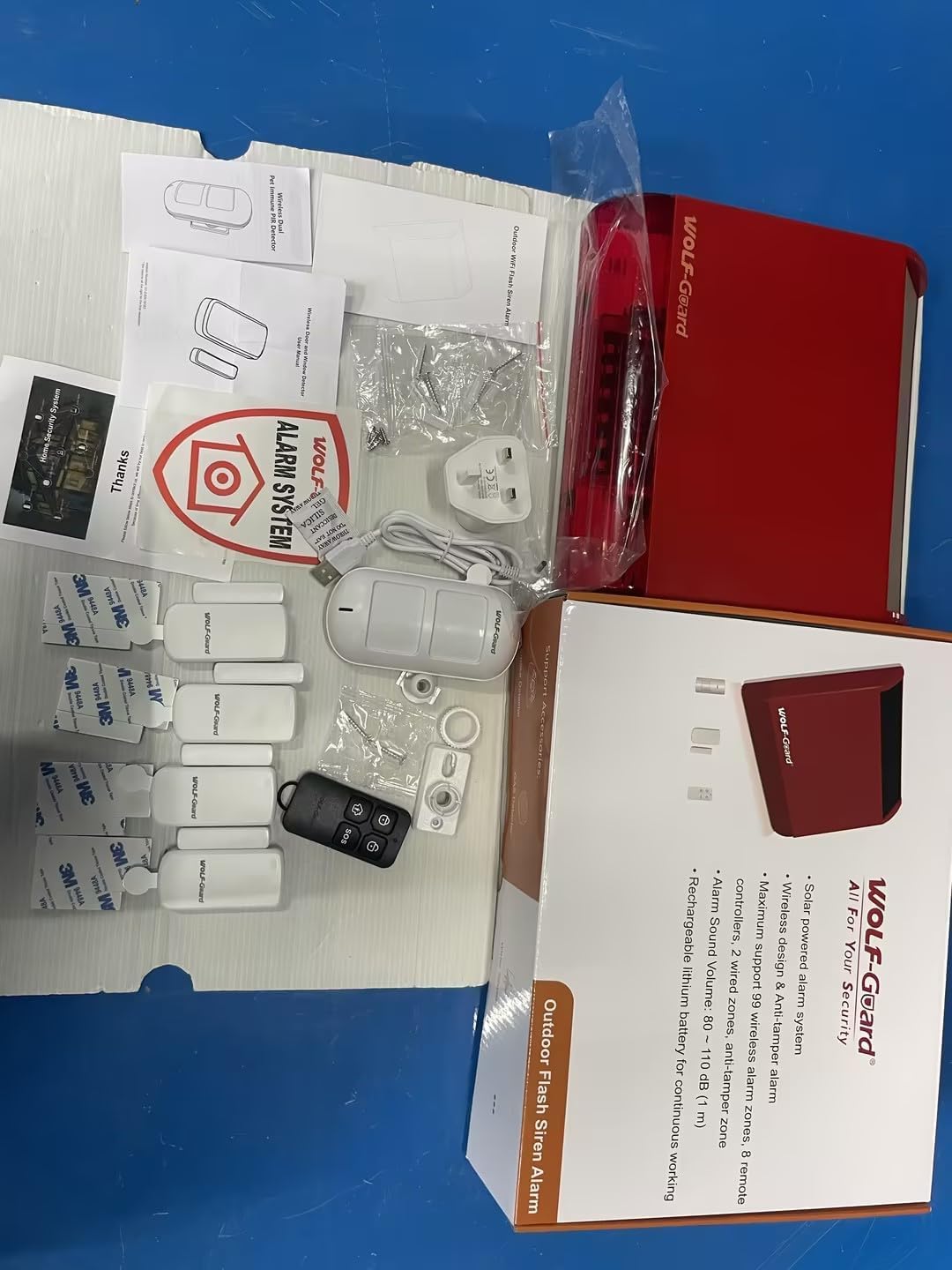 Wolf Guard LB-12WF Sirène d'Alarme WiFi sans Fil, Système d'Alarme de Sécurité pour la Maison, Garage et Abri de Jardin, Contrôle par Application