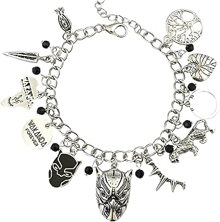 Universe of Fandoms Anime cartoon Superhero vengers Black Panth Charm Bracelet Gifts for Women girl