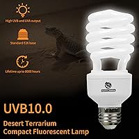 Vista 4 de Luz UVB para Reptiles 10.0, Bombilla UVA UVB de 13W para Reptiles del Desierto, Lámpara Compacta para Terrario del Desierto, Bombilla UVB
